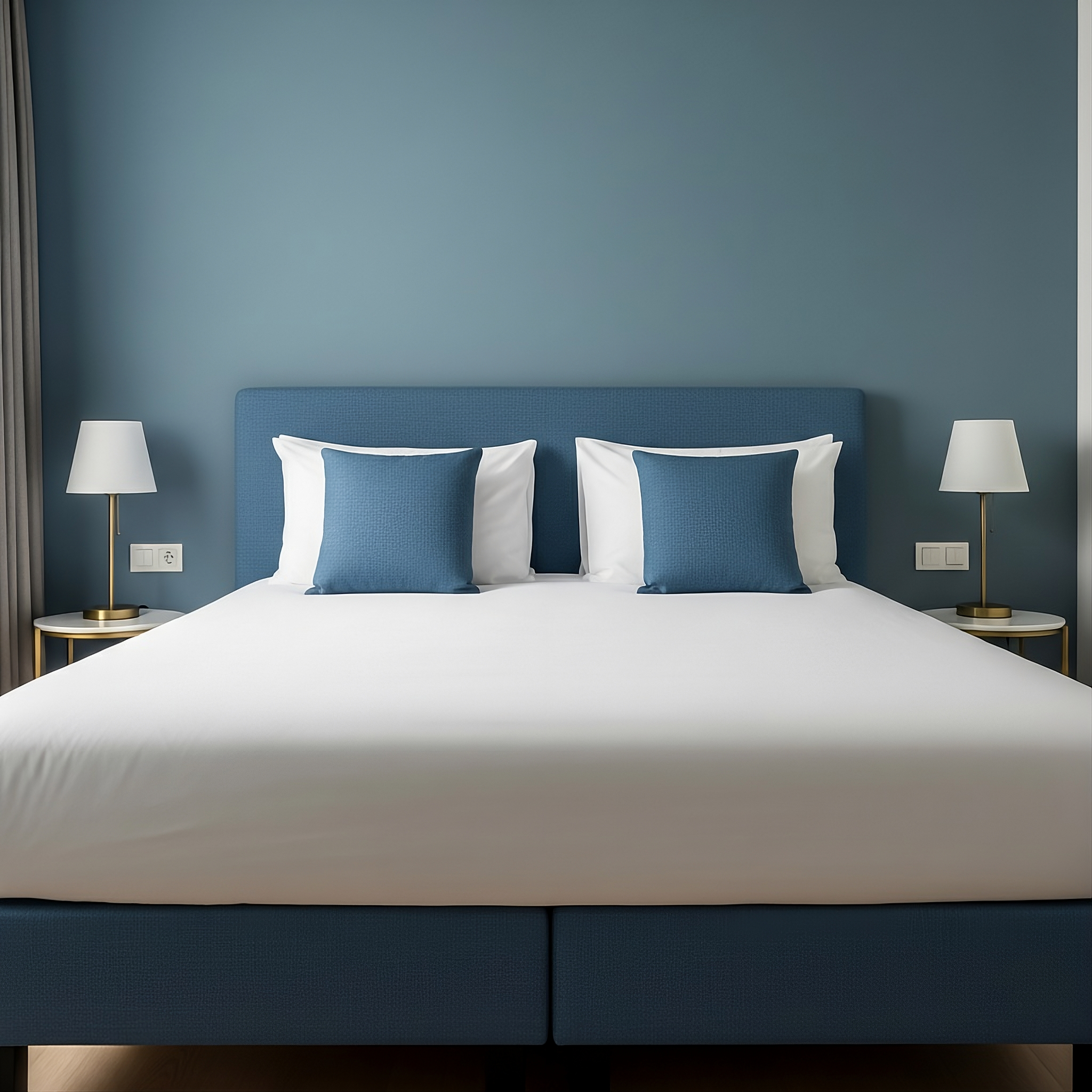 Almohada sobre la cama con ventana abierta