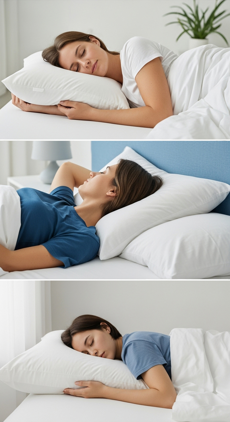 Almohada sobre la cama con ventana abierta