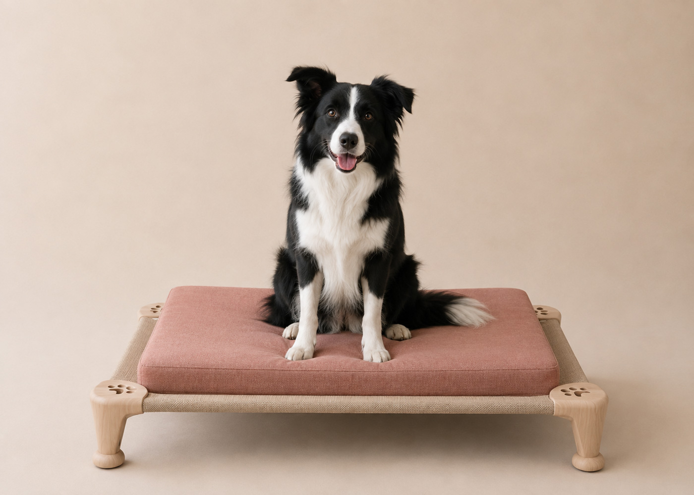 Mascota sobre un soporte elástico